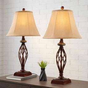 img 3 attached to Bedroom and Living Room Table Lamp Set of 2 - 27.5 in. High Royal Bronze Finish, Ideal for Large Bedside Reading, Dining, Kitchen, Nightstand. Traditional Table Lamps in Bronze