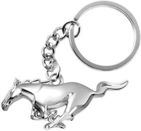 img 1 attached to 3D Pony Chrome Metal Key Chain for Ford Mustang