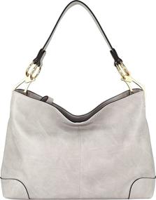 img 3 attached to 👜 Женские сумки и кошельки для хобо-сумок цвета черный - BRENTANO большая плечевая сумка с металлической фурнитурой