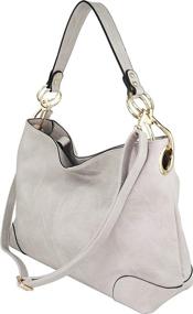 img 4 attached to 👜 Женские сумки и кошельки для хобо-сумок цвета черный - BRENTANO большая плечевая сумка с металлической фурнитурой