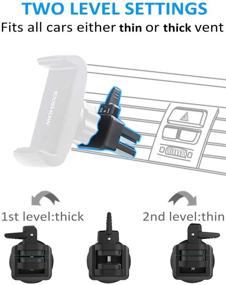 img 1 attached to 📱 EXSHOW Car Air Vent Phone Mount: Universal Holder for iPhone 11 Pro Max, Samsung S10, Huawei, Sony | 2 Level Locking | Black