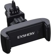 📱 exshow car air vent phone mount: universal holder for iphone 11 pro max, samsung s10, huawei, sony | 2 level locking | black logo