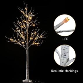 img 3 attached to 🌲 6ft LED White Birch Tree Decoration for Christmas, Holidays, Festivals, Parties - Indoor and Outdoor Decor