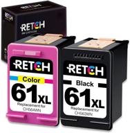 🖨️ high-quality retch remanufactured ink cartridges for hp 61xl combo pack - envy 4500, deskjet 1000, officejet 4630 series printer (1 black + 1 tri-color) logo