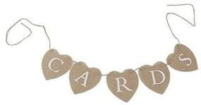 img 1 attached to Hessian Bunting Banner: Rustic Heart Wedding Decorations with Cards