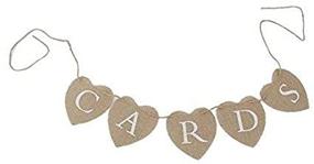 img 3 attached to Hessian Bunting Banner: Rustic Heart Wedding Decorations with Cards