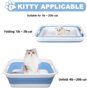 img 3 attached to Maohegou Collapsible Cat Litter Box with Scoop - Ideal for Kittens to Senior Cats