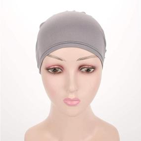 img 2 attached to 🌸 Floral Head Scarf Chemo Cap Hat for Women with Elastic Turban Beanie - Ideal for Cancer Patients