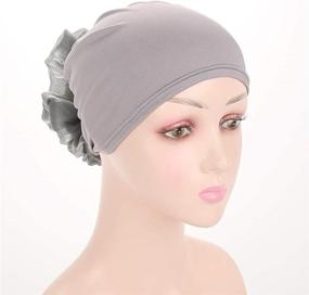 img 1 attached to 🌸 Floral Head Scarf Chemo Cap Hat for Women with Elastic Turban Beanie - Ideal for Cancer Patients