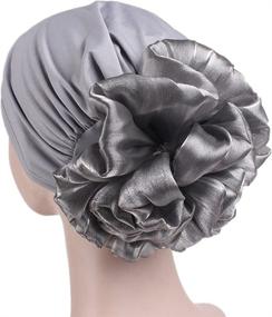 img 3 attached to 🌸 Floral Head Scarf Chemo Cap Hat for Women with Elastic Turban Beanie - Ideal for Cancer Patients