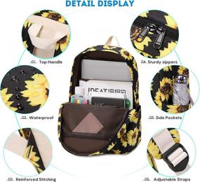 img 2 attached to Sunflower Canvas Backpack For College Girls Women