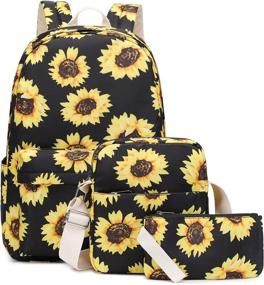img 4 attached to Sunflower Canvas Backpack For College Girls Women
