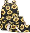 sunflower canvas backpack for college girls women logo