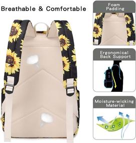 img 1 attached to Sunflower Canvas Backpack For College Girls Women