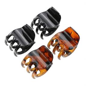 img 4 attached to 💇 minihope Women's and Girls' Medium Claw Clips - Perfect for Effortlessly Styling All Hair Types - Plastic Material, Black and Brown Colors - Pack of 4 Clips