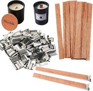 🕯️ 100-piece wooden wicks with fixed iron frame for diy candle making craft - premium wood wicks for candles making (wooden) logo