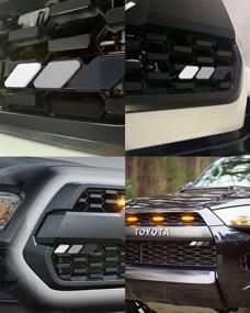 img 3 attached to 🚗 Tacoma 4Runner Tundra Sequoia Rav4 Highlander Tri-Color Grille Badge Emblem Car Truck Decoration Accessories (White, Light Gray, Dark Gray)