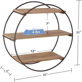 img 1 attached to 📚 Round Circle Wall Shelves: Stylish 3 Tier Floating Display Shelf Decor for Bedroom, Living Room, and Office - 20"X7.5