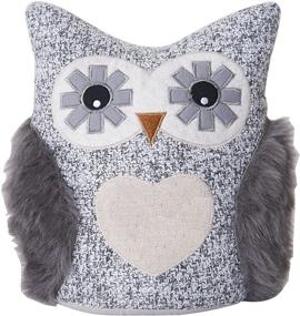 img 4 attached to 🦉 Stylish Grey Owl Elements Decorative Polyester Door Stopper: Practical and Eye-Catching