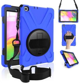 img 4 attached to 📱 ZenRich Galaxy Tab A 8.0 Case (2019), 360° Rotatable Kickstand, Hand Strap & Shoulder Strap, Zenrich Hybrid Heavy-Duty Shockproof Cover for Samsung Galaxy Tab A 8.0 SM-T290/T295/T297 (Blue)
