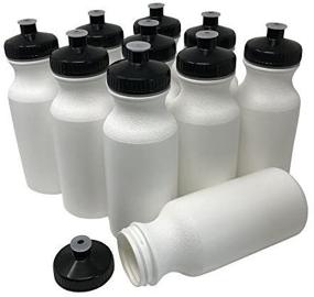 img 2 attached to 🏋️ CSBD 20oz Sports Water Bottles, 10 Pack - Reusable BPA-Free Plastic Bottles with Leakproof Spout, Perfect for Business Branding, Fundraising, and Fitness - White Bottle with Black Lids