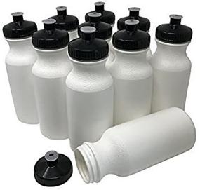 img 3 attached to 🏋️ CSBD 20oz Sports Water Bottles, 10 Pack - Reusable BPA-Free Plastic Bottles with Leakproof Spout, Perfect for Business Branding, Fundraising, and Fitness - White Bottle with Black Lids