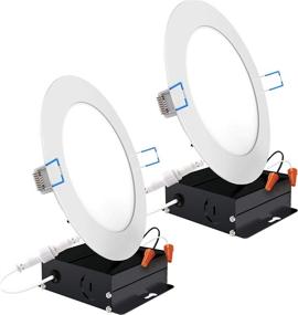 img 4 attached to 💡 Sunco Lighting 6 Inch Slim LED Recessed Lighting Ceiling Lights - 3000K Warm White, Dimmable 14W=100W, 850 LM, Smooth Trim - Damp Rated, Canless Wafer Thin with Junction Box - ETL & Energy Star Certified - 2 Pack