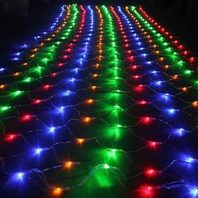 img 1 attached to 🎄 Dazzle Bright Christmas 360 LED Net Lights: Waterproof, 12FT x 5 FT Connectable String Lights for Indoor/Outdoor Xmas Party Yard Garden Decor - Multi Colored, 8 Modes