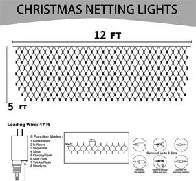 img 3 attached to 🎄 Dazzle Bright Christmas 360 LED Net Lights: Waterproof, 12FT x 5 FT Connectable String Lights for Indoor/Outdoor Xmas Party Yard Garden Decor - Multi Colored, 8 Modes