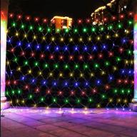 🎄 dazzle bright christmas 360 led net lights: waterproof, 12ft x 5 ft connectable string lights for indoor/outdoor xmas party yard garden decor - multi colored, 8 modes logo