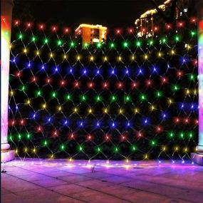 img 4 attached to 🎄 Dazzle Bright Christmas 360 LED Net Lights: Waterproof, 12FT x 5 FT Connectable String Lights for Indoor/Outdoor Xmas Party Yard Garden Decor - Multi Colored, 8 Modes