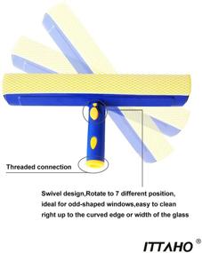 img 1 attached to 🧼 Efficient 58 Inch Long Handle Swivel Window Squeegee: ITTAHO's Creative Rotating Head for Indoor/Outdoor Window, Car Washing - 10 inch Cleaner