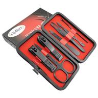 💅 quripe 7pcs manicure set: premium stainless steel nail clippers kit with luxurious case - the best gift for travel and grooming (black-7) logo