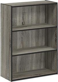 img 1 attached to 📚 Furinno Pasir 3-Tier Open Shelf Bookcase in French Oak Grey