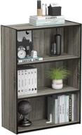 📚 furinno pasir 3-tier open shelf bookcase in french oak grey logo