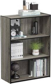 img 4 attached to 📚 Furinno Pasir 3-Tier Open Shelf Bookcase in French Oak Grey