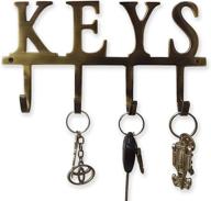 🔑 omega m1 key holder - wall mounted key organizer - 4 key hooks rack - solid brass key rack - with matching screws (antique brass finish) логотип