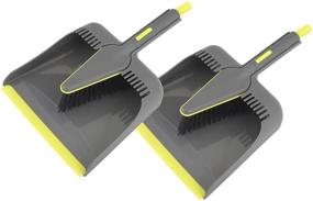 img 4 attached to Casabella 8500361 Dust Pan Set - 2-Pack, Green and Taupe - Enhancing Dust Collection Efficiency
