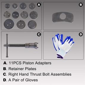 img 2 attached to YSTOOL Universal 15PCS Brake Caliper Compression Tool Kit: Wind Back Front and Rear Disc Brake Piston Brake Pad Replacement Tool Set for Most Car Truck