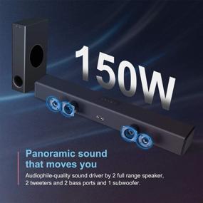 img 3 attached to 🔊 Enhance Your Home Theater Experience with BESTISAN 150 Watt 2.1 Channel Sound Bar, Bluetooth 5.0, Subwoofer, and Deep Bass!