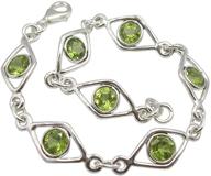 💎 sterling silver peridot bracelet - silverstarjewel 7.7" - new jewelry for enhanced seo logo