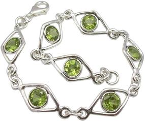 img 1 attached to 💎 Sterling Silver Peridot Bracelet - SilverStarJewel 7.7" - New Jewelry for Enhanced SEO