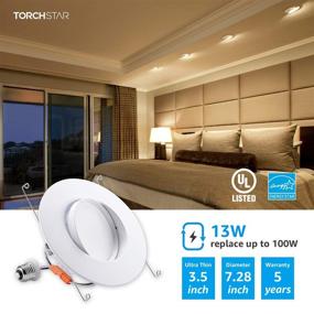 img 3 attached to Certified Dimmable Industrial Electrical Retrofit Downlight by TORCHSTAR, Ideal Lighting Component