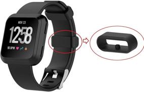 img 1 attached to Набор из 6 кольцев крепления для ремешков Fitbit Versa 3/Versa 2/Versa/Versa Lite/Versa SE - силиконовая замена петли/держателя/фиксатора для часового ремешка