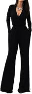 vivicastle women's usa stylish wrap top wide leg long sleeve cocktail knit jumpsuit logo