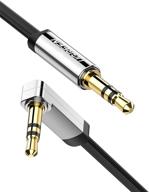 🎧 ugreen 3.5mm audio cable 90 degree right angle aux jack to jack cord - compatible with beats, iphone, ipod, ipad, tablets, speakers - 24k gold plated male to male - black (1.5ft) logo