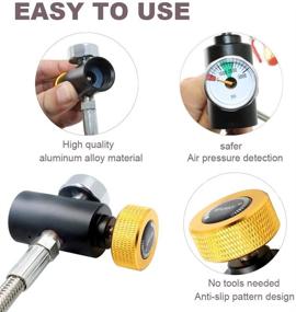 img 2 attached to 🔋 CGA320 G1/2 CO2 Cylinder Refill Adapter Hose: Soda Maker Sodastream Tank Filling Kit with 36 Inch Hose, Dual Valve & Gauge