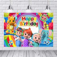🎉 cocomelon birthday cartoons party backdrop: vibrant vinyl photography background for unforgettable celebrations with children, baby showers & photo studios - 5x3ft logo