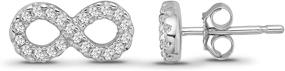 img 2 attached to Sparkling 10K White Gold Diamond Infinity Stud Earrings - 1/5 cttw, I-J Color, I2-I3 Clarity