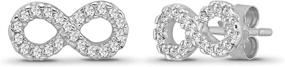 img 3 attached to Sparkling 10K White Gold Diamond Infinity Stud Earrings - 1/5 cttw, I-J Color, I2-I3 Clarity